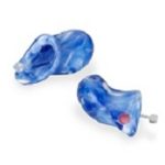 blue in ear hearing protectors for motorsports