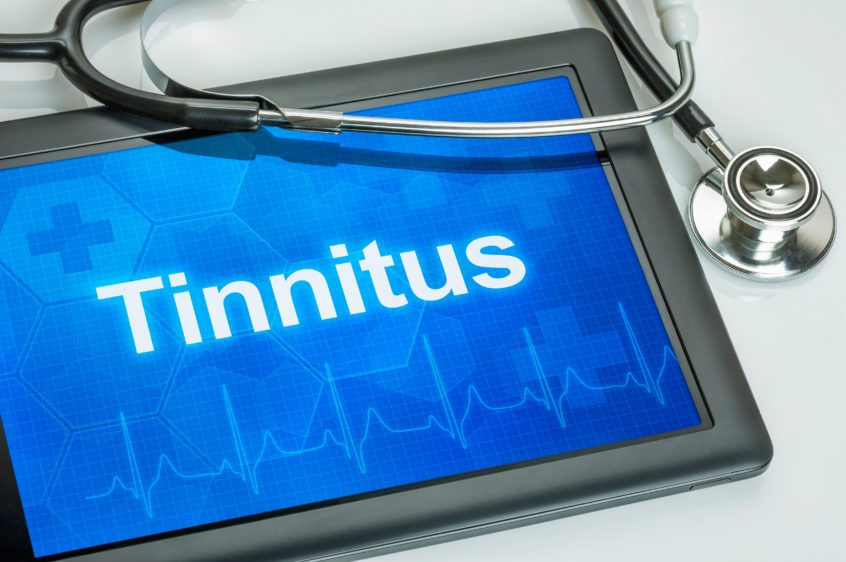 tablet with the word Tinnitus on it