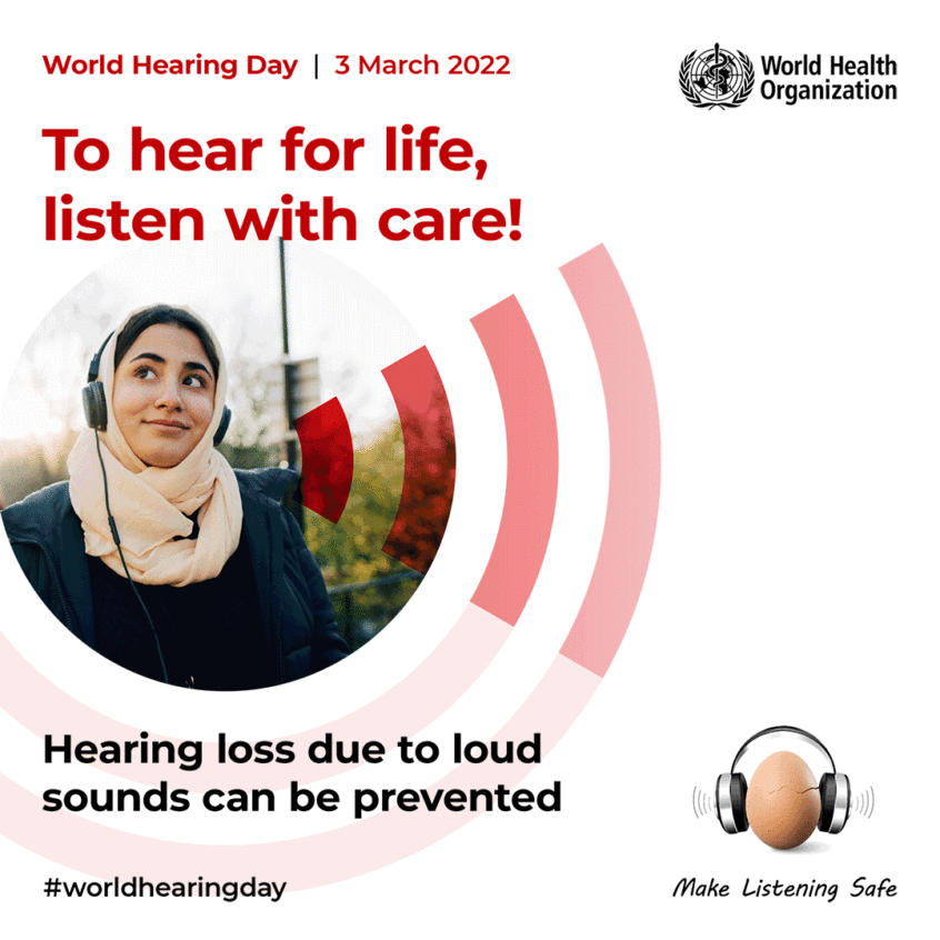 World Hearing Day announcement for March 3, 2022.