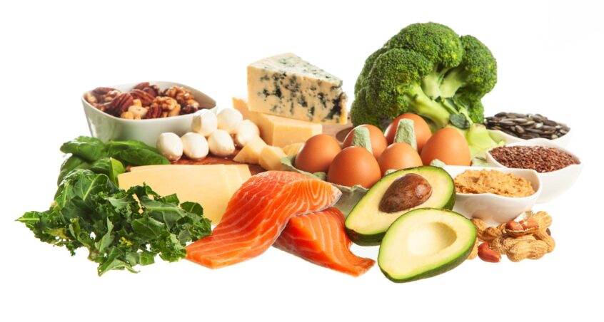 Collection of foods to represent groups within the food pyramid.